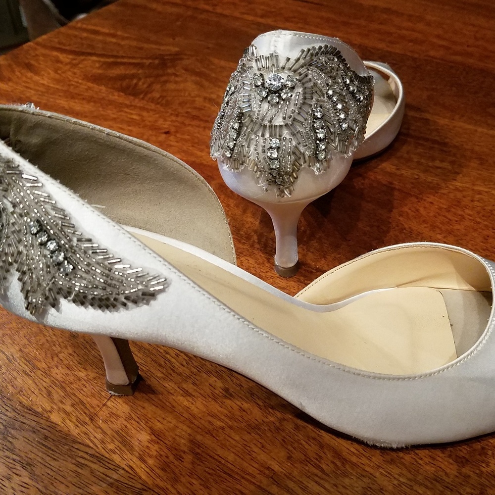 Gorgeous diamond beaded bridal shoes